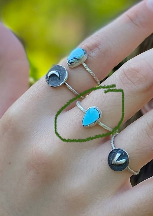 Dainty Golden Hill Turquoise Ring