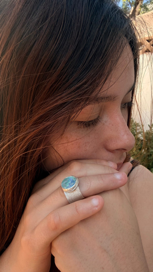 Adjustable Abalone Ring