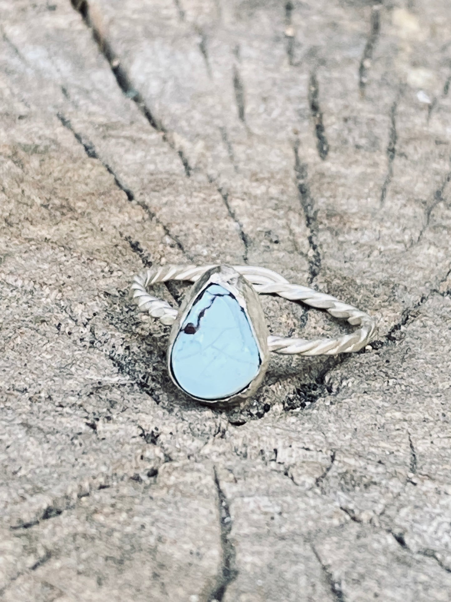Minimalist Golden Hill Turquoise Sterling Silver Ring