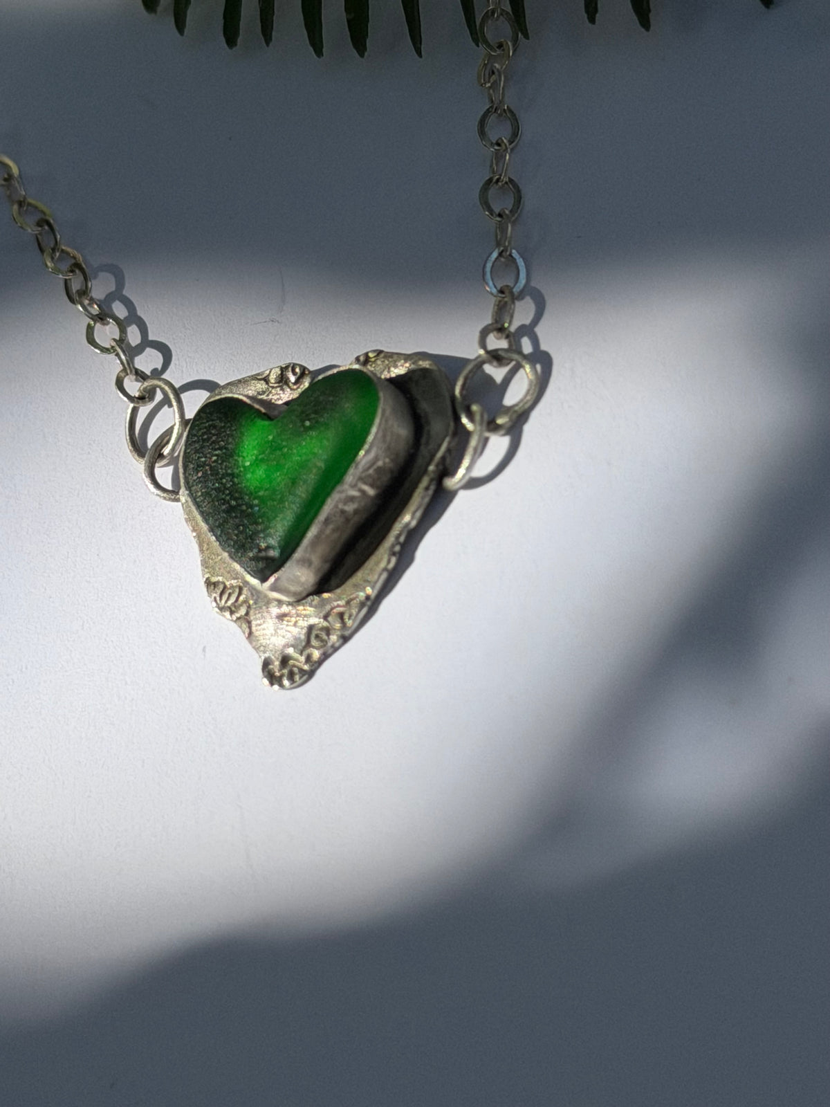 Emerald Green Heart Necklace