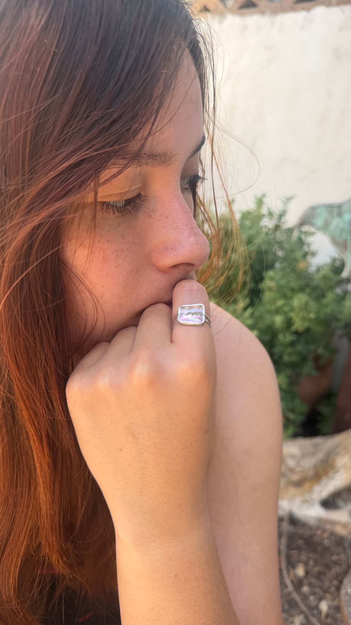 Double Rainbow Abalone Shell Ring