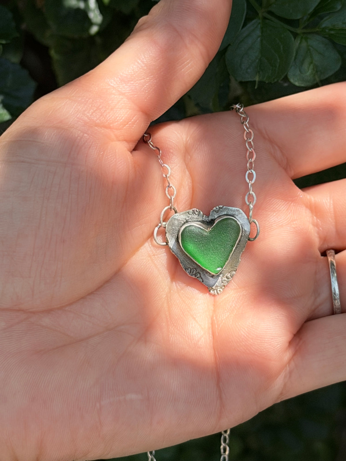 Emerald Green Heart Necklace