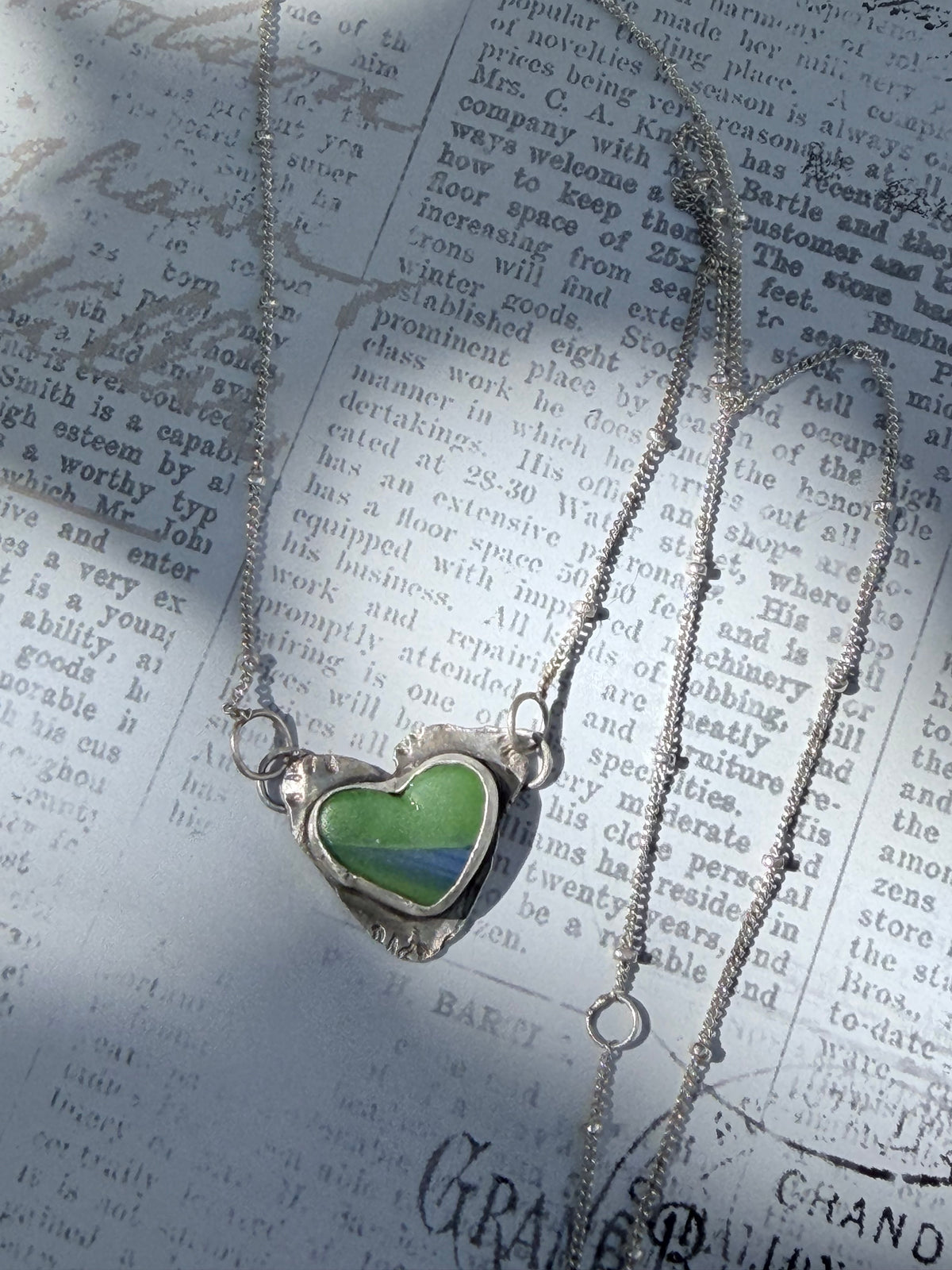 Marble Green and Blue Necklace