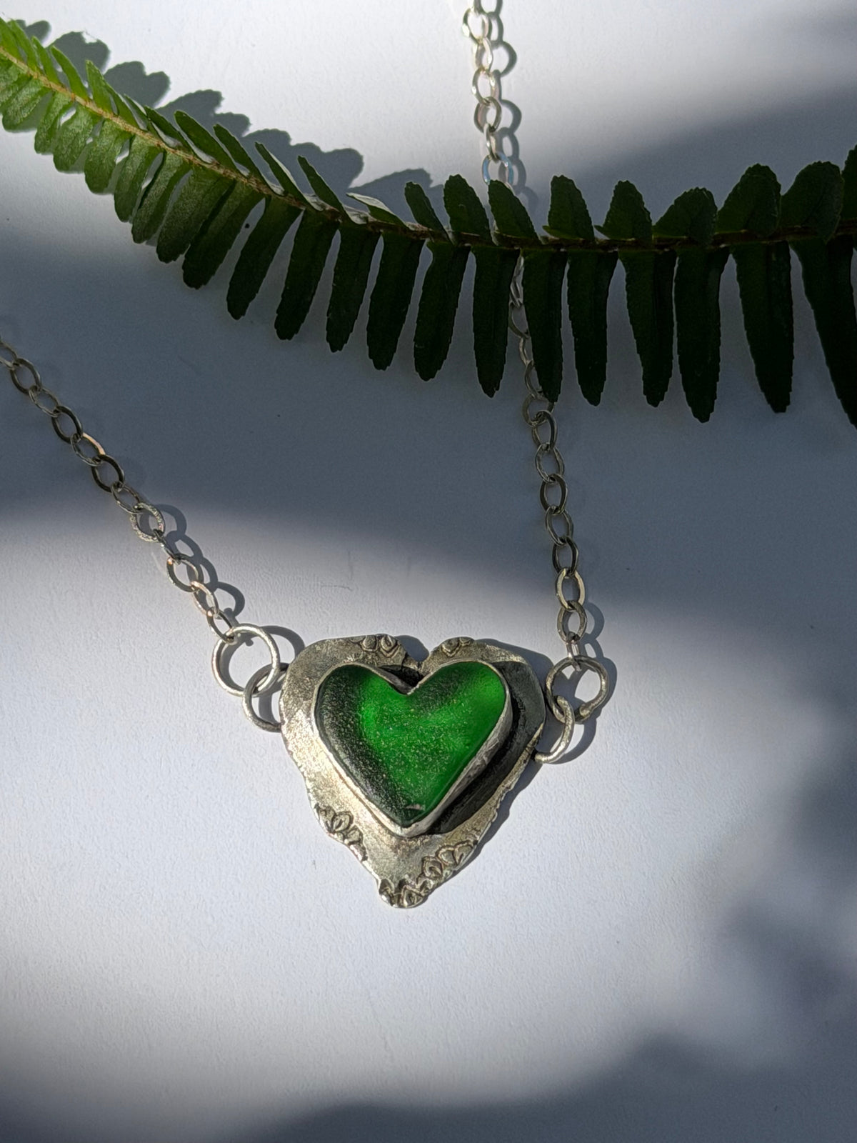 Emerald Green Heart Necklace