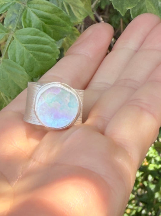 Adjustable Abalone Ring