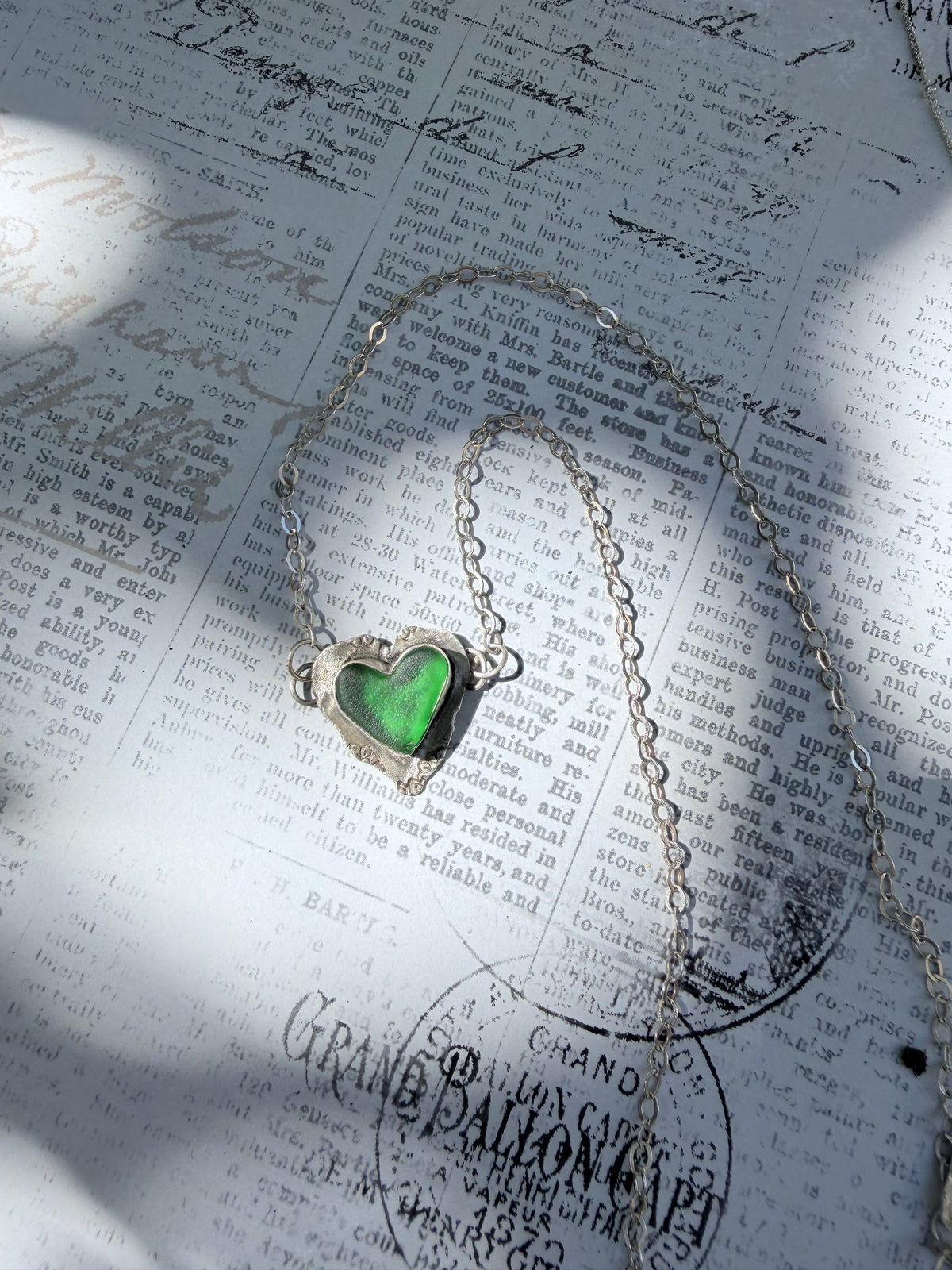Emerald Green Heart Necklace