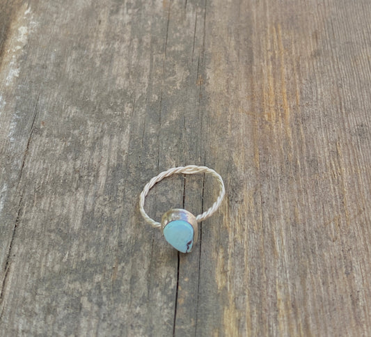 Minimalist Golden Hill Turquoise Sterling Silver  Ring